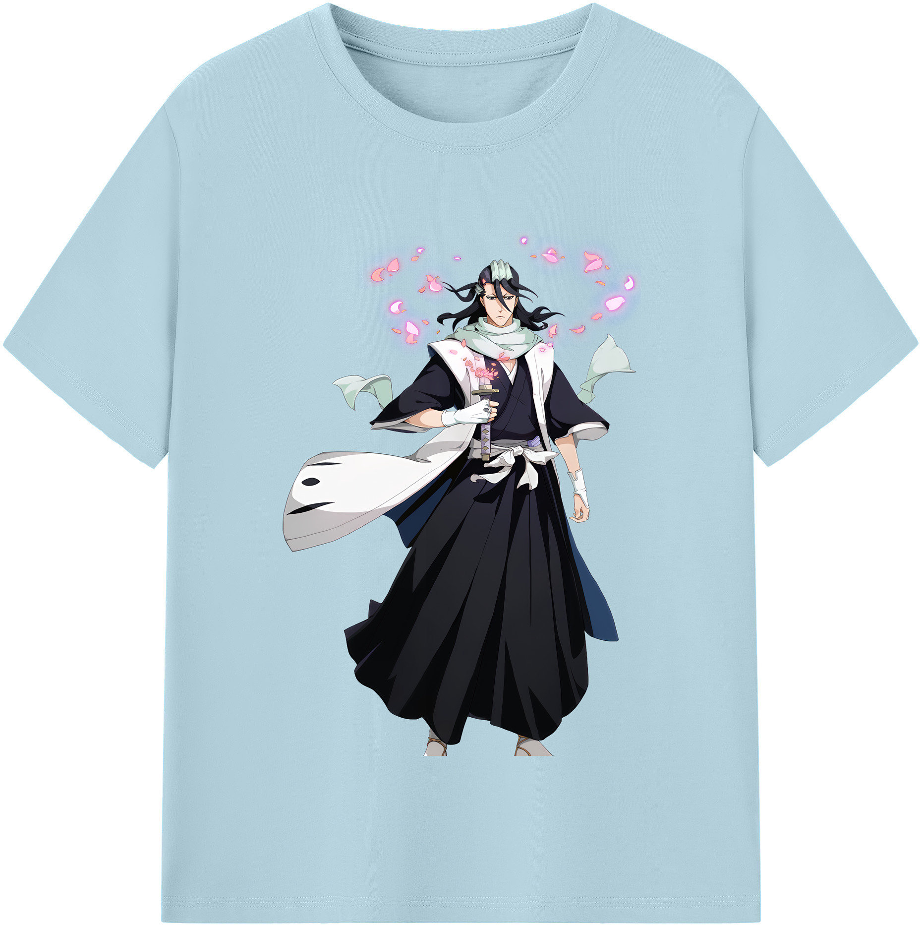 （画像用） ブリーチ くちき びゃくや BLEACH Kuchiki Byakuya 綿100％半袖Tシャツ（フロントプリント）